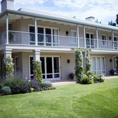 Exterior of a house with lawn